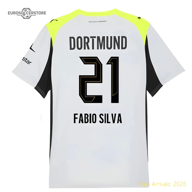 2025-2026 Borussia Dortmund Away Shirt (Fabio Silva 21)-Football Jersey Hub