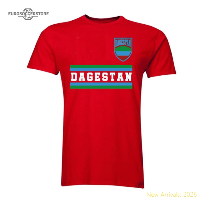 Dagestan Core Football Country T-Shirt (Red)-Football Jersey Hub