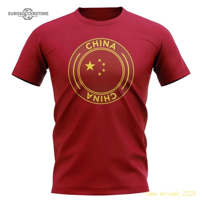 China Football Badge T-Shirt (Red)-Football Jersey Hub