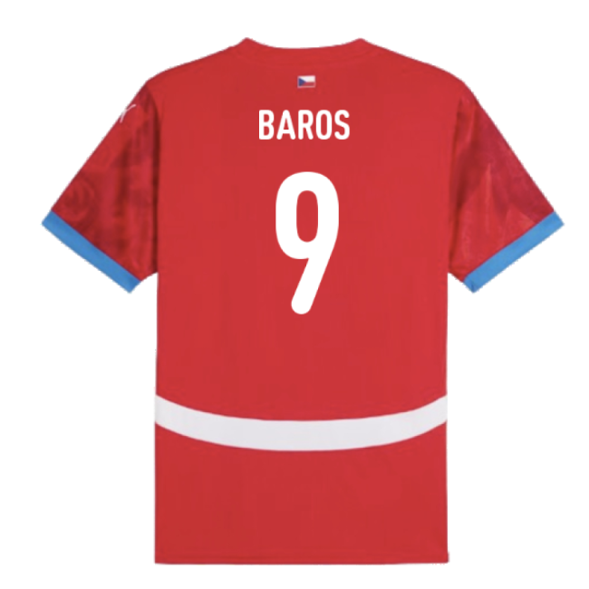 2024-2025 Czech Republic Home Shirt (Baros 9)-Football Jersey Hub