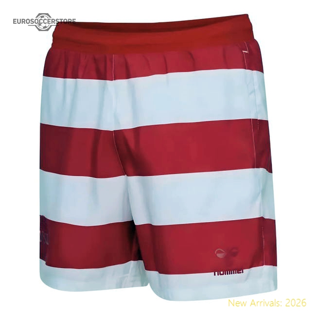 2024-2025 Denmark Pattern Swim Shorts (Red)-Football Jersey Hub