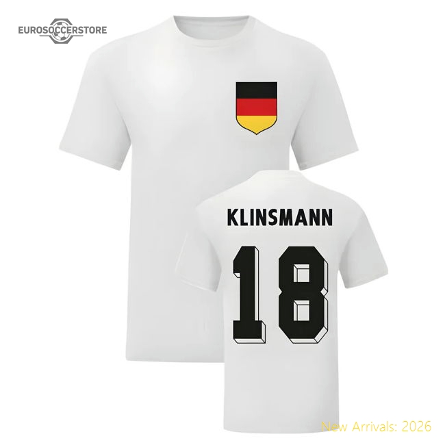Jurgen Klinsmann Germany National Hero Tee\'s (White)-Football Jersey Hub