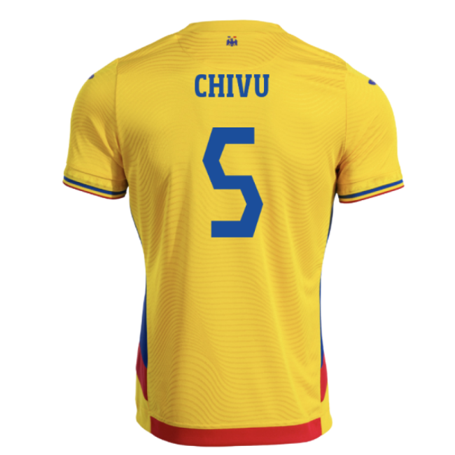 2025-2026 Romania Home Shirt (Chivu 5)-Football Jersey Hub