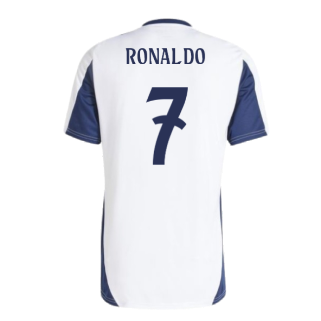 2024-2025 Real Madrid Training Tee (White) (Ronaldo 7)-Football Jersey Hub