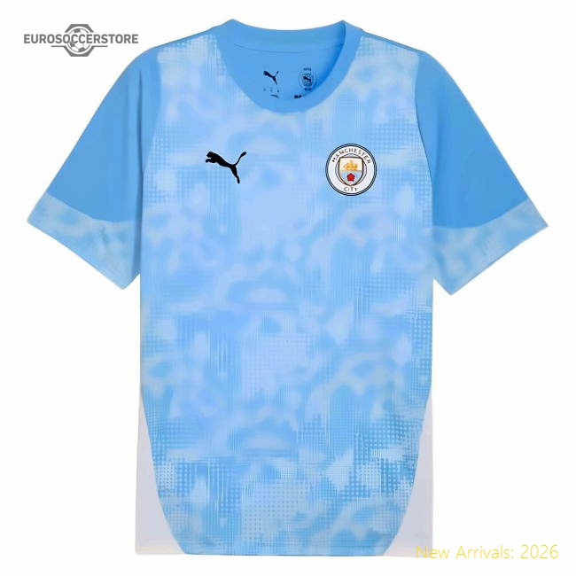 2025-2026 Man City Training Jersey (Light Blue) - Kids (Haaland 9)-Football Jersey Hub