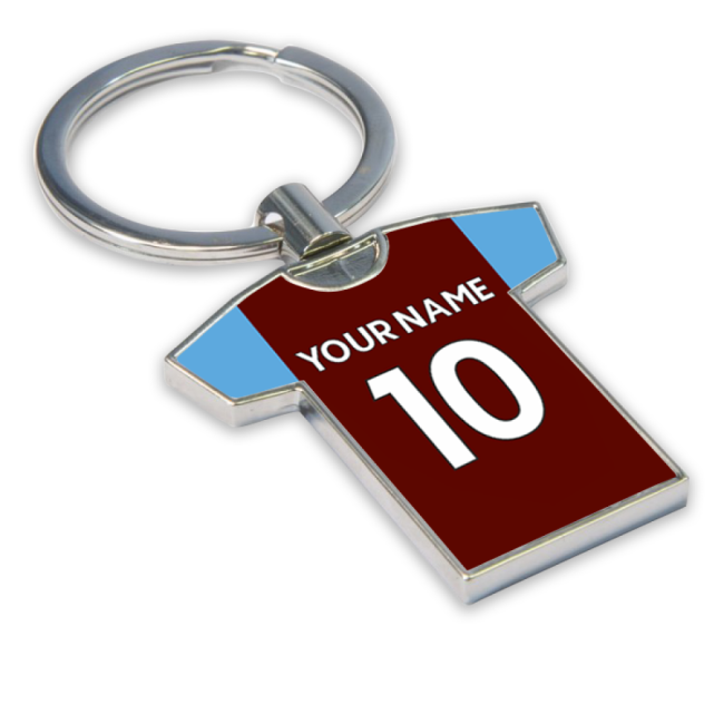 Personalised West Ham Football Shirt Key Ring-Football Jersey Hub