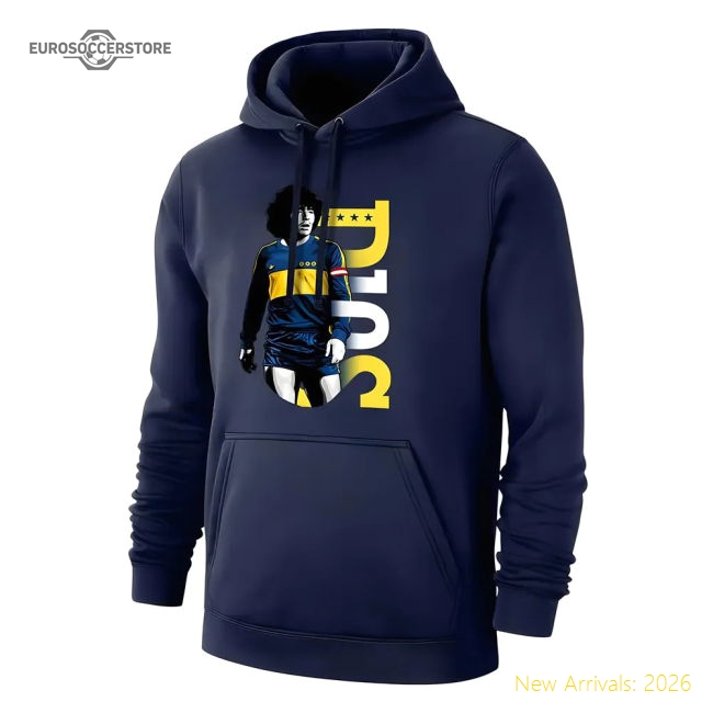 Boca D10S 21 footer with hood, dark blue-Football Jersey Hub