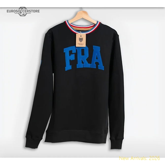 France Retro Football Sweatshirt (Black)-Football Jersey Hub