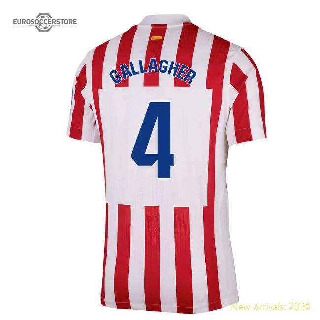 2025-2026 Atletico Madrid Home Authentic Shirt (Gallagher 4)-Football Jersey Hub