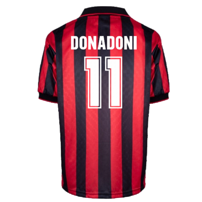 AC Milan 1996 Home Retro Shirt (Donadoni 11)-Football Jersey Hub