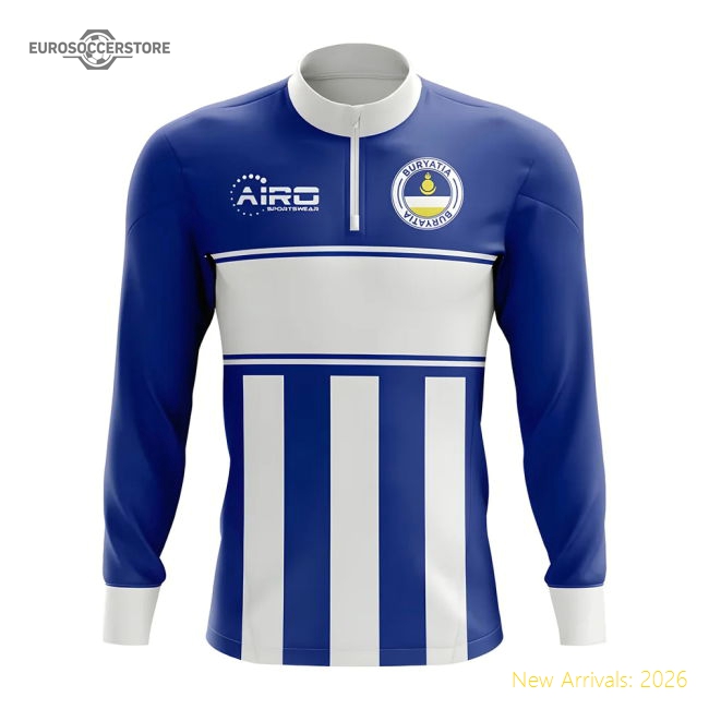 Buryatia Concept Football Half Zip Midlayer Top (Blue-White)-Football Jersey Hub