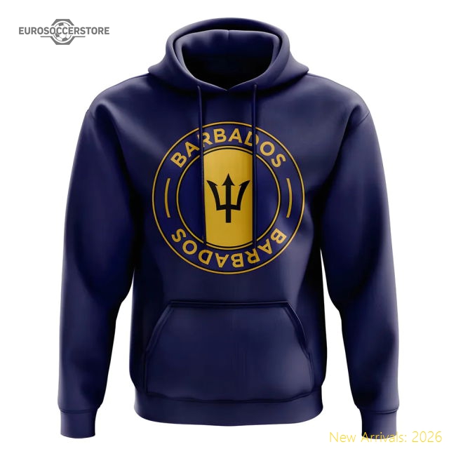 Barbados Football Badge Hoodie (Navy)-Football Jersey Hub