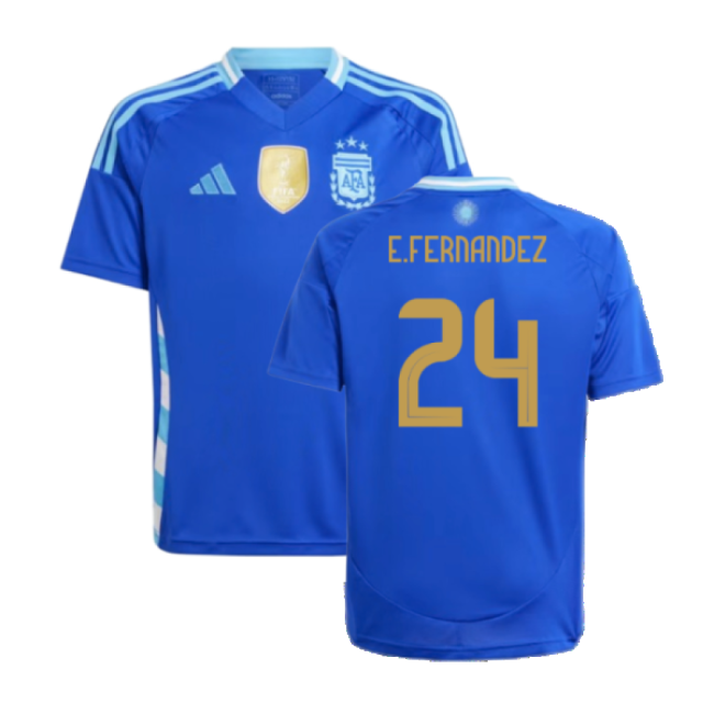2024-2025 Argentina Away Shirt (Kids) (E.FERNANDEZ 24)-Football Jersey Hub
