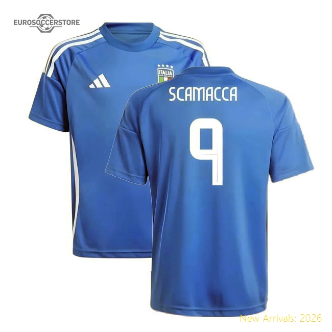 2024-2025 Italy Home Fan Jersey (Kids) (SCAMACCA 9)-Football Jersey Hub
