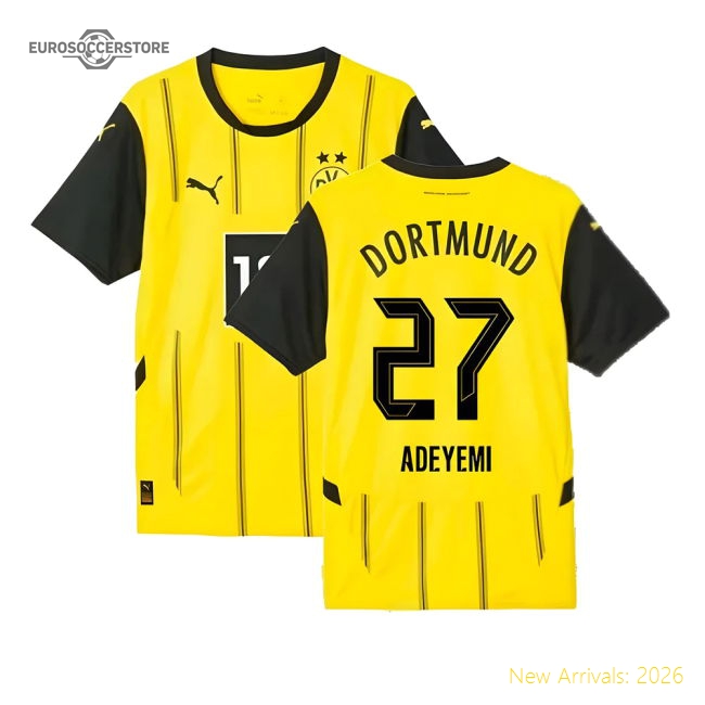 2024-2025 Borussia Dortmund Home Shirt (Adeyemi 27)-Football Jersey Hub
