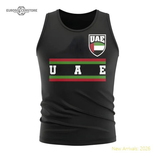 UAE Core Football Country Sleeveless Tee (Black)-Football Jersey Hub