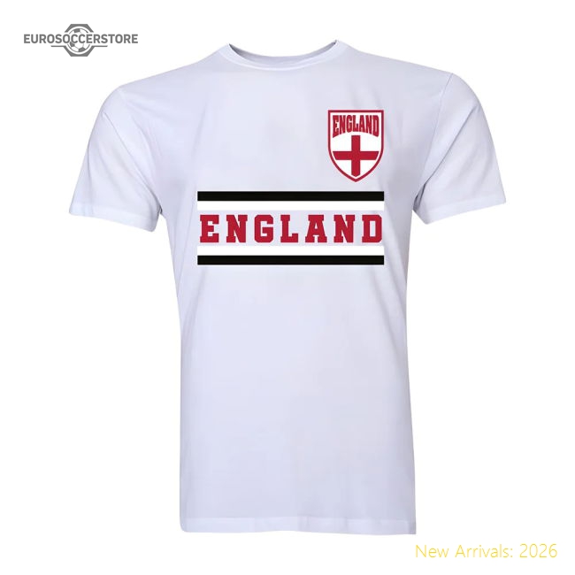 England Core Football Country T-Shirt (White)-Football Jersey Hub