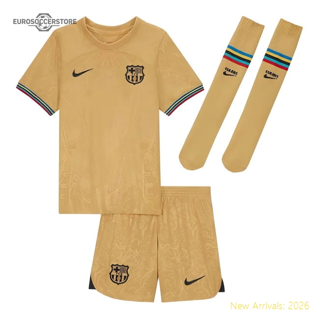2022-2023 Barcelona Little Boys Away Kit-Football Jersey Hub