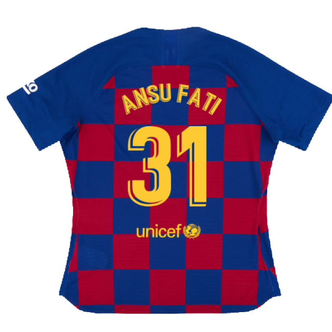 Barcelona 2019-20 Womens Home Shirt (Vaporkit) ((Excellent) S) (Ansu Fati 31)-Football Jersey Hub
