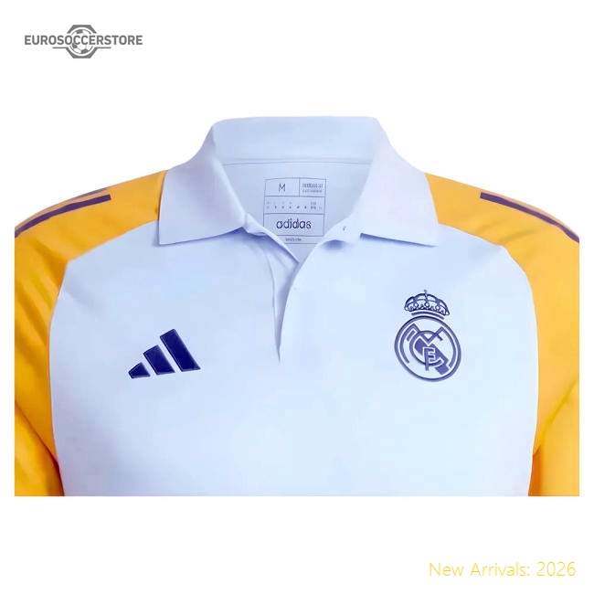 2024-2025 Real Madrid Polo Shirt (Glow Blue)-Football Jersey Hub