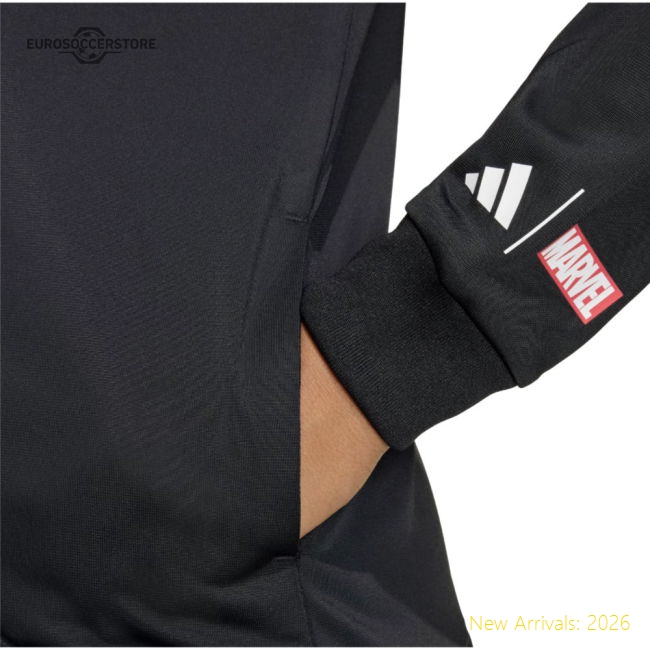 2025-2026 Real Madrid Marvel Track Top (Black) - Kids-Football Jersey Hub