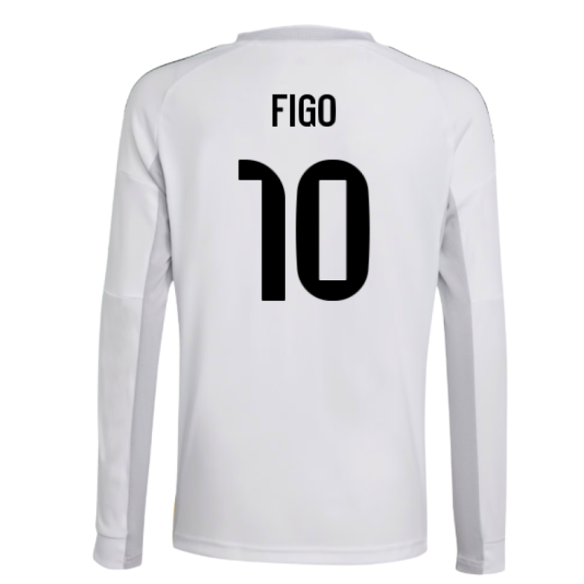2025-2026 Real Madrid Long Sleeve Home Shirt (Kids) (Figo 10)-Football Jersey Hub