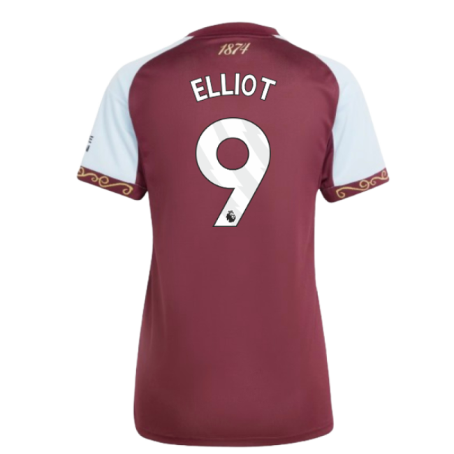 2025-2026 Aston Villa Home Shirt (Womens) (Elliot 9)-Football Jersey Hub