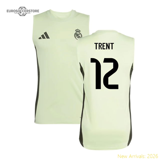 2025-2026 Real Madrid Sleeveless Training Jersey (Almost Lime) (Trent 12)-Football Jersey Hub