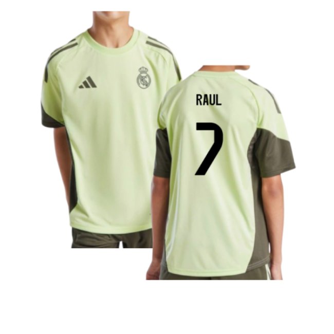 2025-2026 Real Madrid Training Jersey (Almost Lime) - Kids (Raul 7)-Football Jersey Hub