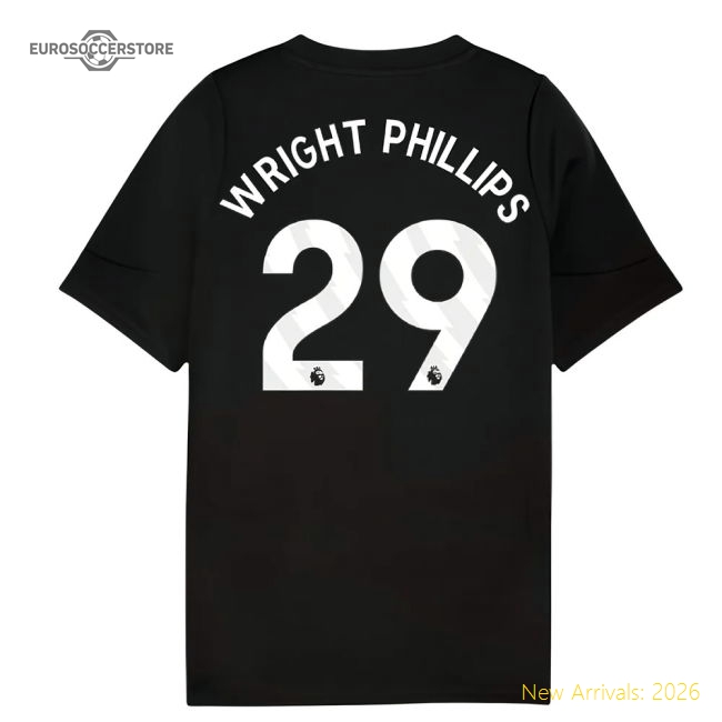 2025-2026 Man City Training Jersey (Black) - Kids (Wright Phillips 29)-Football Jersey Hub