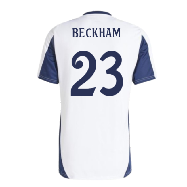2024-2025 Real Madrid Training Tee (White) (Beckham 23)-Football Jersey Hub