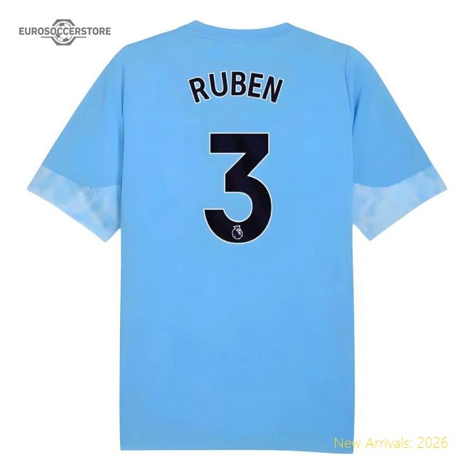 2025-2026 Man City Training Jersey (Light Blue) - Kids (Ruben 3)-Football Jersey Hub