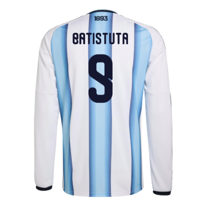 2026-2027 Argentina Long Sleeve Home Shirt (Batistuta 9)-Football Jersey Hub