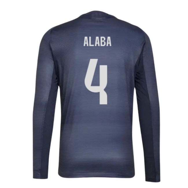 2025-2026 Real Madrid Long Sleeve Away Shirt (Alaba 4)-Football Jersey Hub