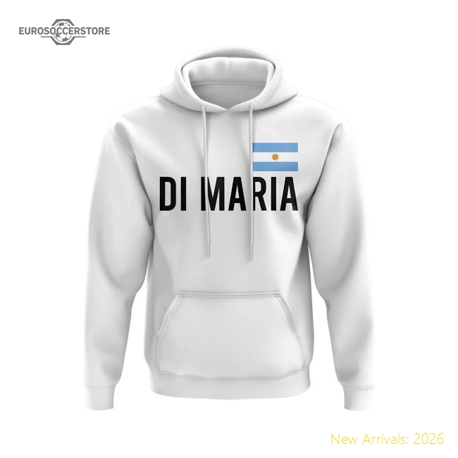 Angel Di Maria Argentina Name Hoody (White)-Football Jersey Hub