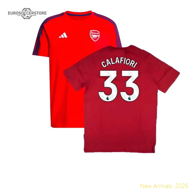 2024-2025 Arsenal DNA Tee (Red) (Calafiori 33)-Football Jersey Hub