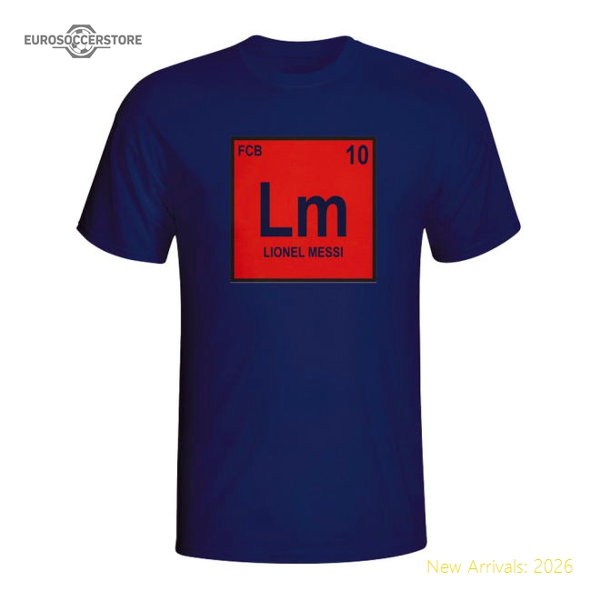 Lionel Messi Barcelona Periodic Table T-shirt (navy) - Kids-Football Jersey Hub