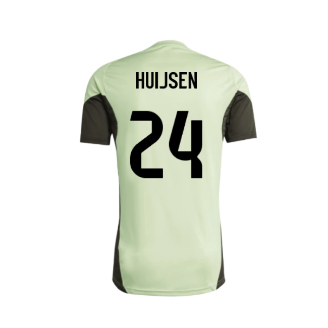 2025-2026 Real Madrid Training Tee (Almost Lime) - Kids (Huijsen 24)-Football Jersey Hub