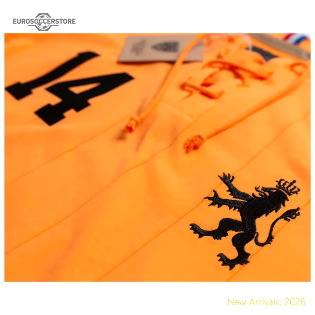 Holland Retro Shirt with Laces De Leeuw-Football Jersey Hub