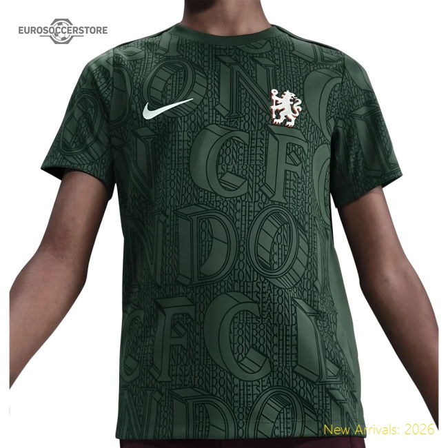 2025-2026 Chelsea Pre Match Shirt (Green) - Kids-Football Jersey Hub