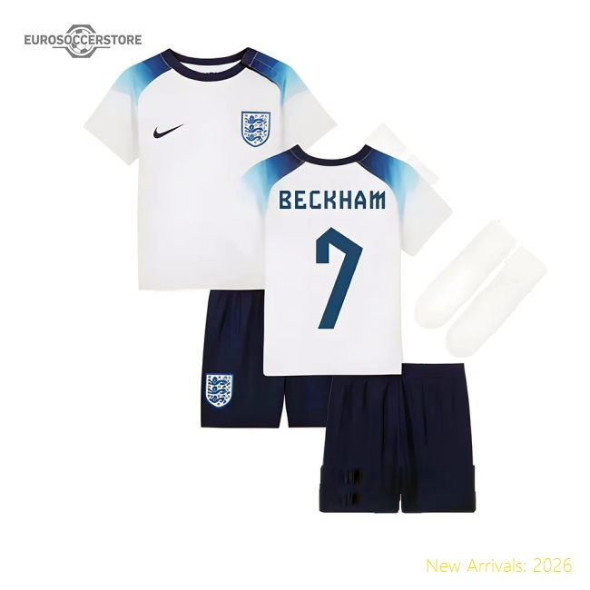 2022-2023 England Home Little Boys Mini Kit (Beckham 7)-Football Jersey Hub