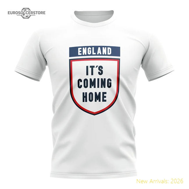 England Its Coming Home T-Shirt - White-Football Jersey Hub