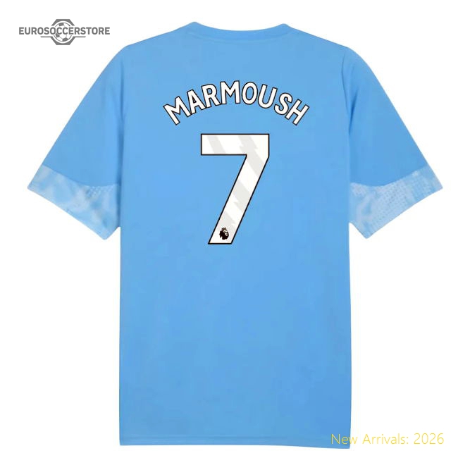 2025-2026 Man City Training Jersey (Light Blue) (Marmoush 7)-Football Jersey Hub