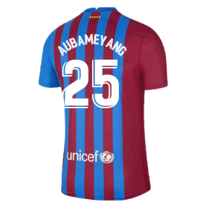2021-2022 Barcelona Vapor Match Home Shirt (AUBAMEYANG 25)-Football Jersey Hub