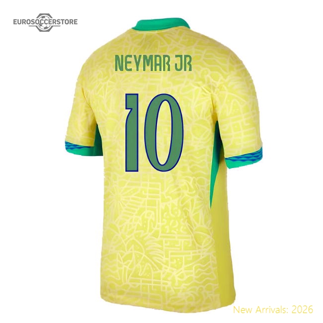 2024-2025 Brazil Home Shirt (Neymar JR 10)-Football Jersey Hub
