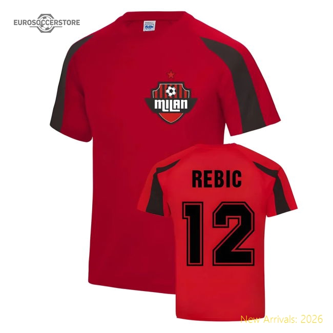 Ante Rebic Milan Sport Training Jersey (Red)-Football Jersey Hub