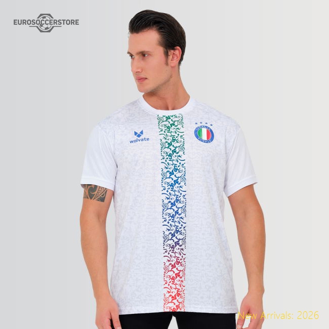 Italy Legacy Football Jersey White (Wolvate) Adult Short Sleeve-Football Jersey Hub