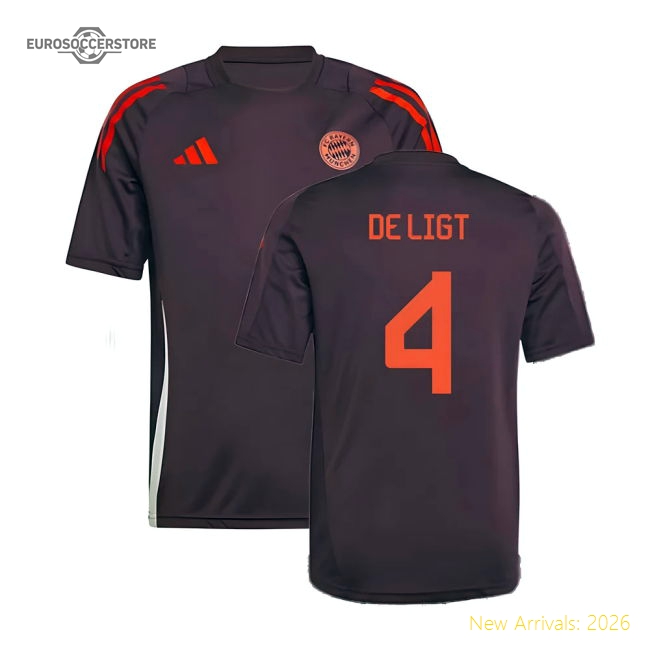 2024-2025 Bayern Munich Training Shirt (Shadow Maroon) - Kids (De Ligt 4)-Football Jersey Hub