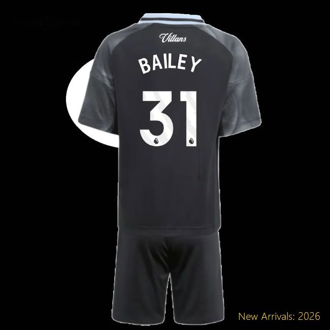 2025-2026 Aston Villa Away Mini Kit (Bailey 31)-Football Jersey Hub