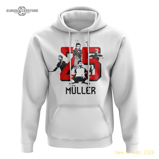 Thomas Muller 25 Bayern Munich Hoody (White)-Football Jersey Hub